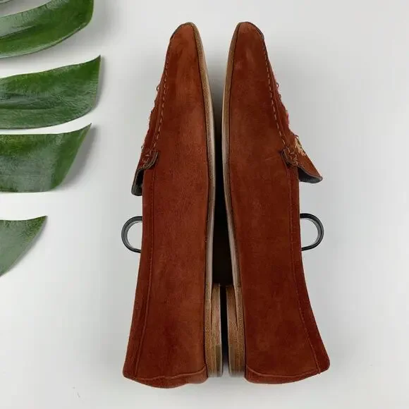 Bruno Magli Sport Flats Brown Suede Jeweled Embroidered Women's 9 - Picture 7 of 10